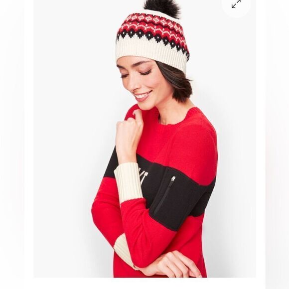 Talbots red blue white SKI sweater small p s apre - Picture 3 of 8